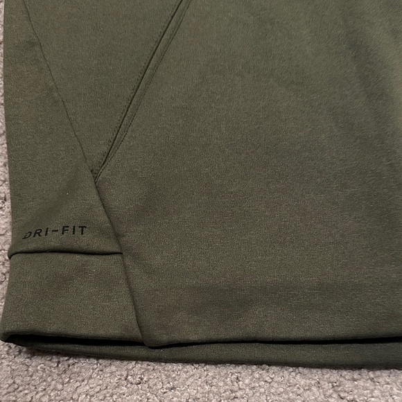 Nike Mens Dri-Fit Full Zip Athletic Hoodie Performance Jacket Olive Green Size L - Picture 7 of 8